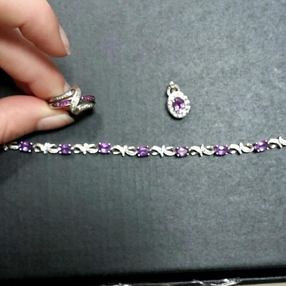 Purple diamond jewelry bundle
